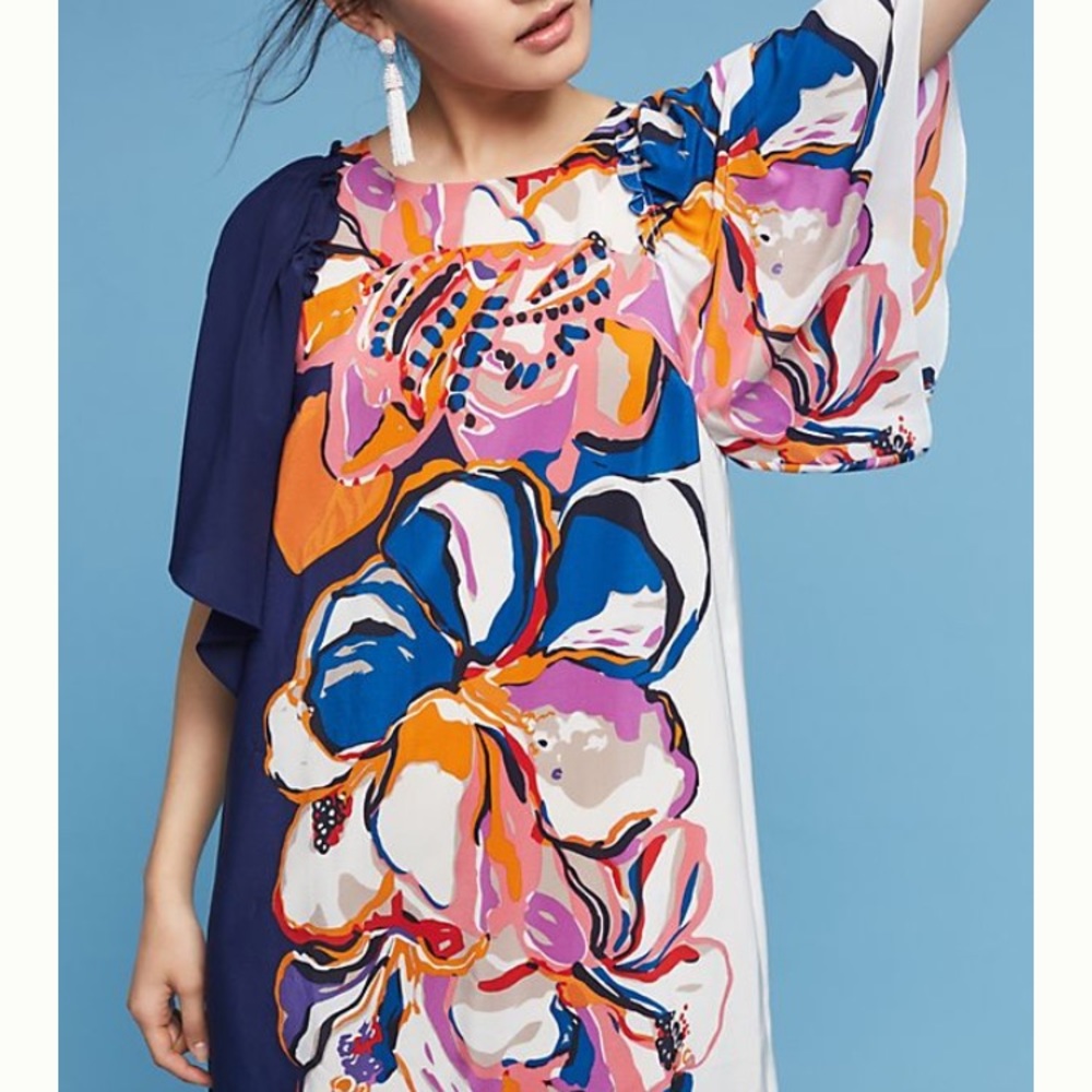 Anthropologie Maeve Vero Silk Dress - Large